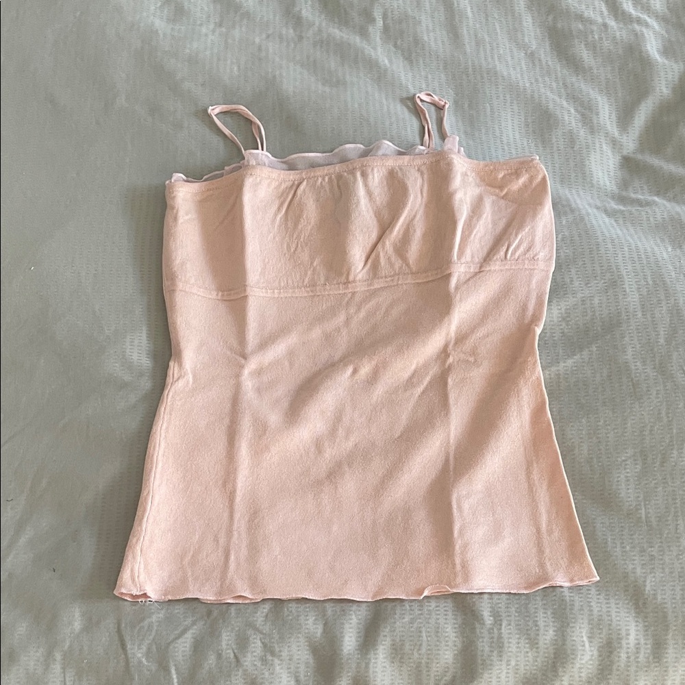 Arden B Light Pink Ribbed Camisole Tank Top